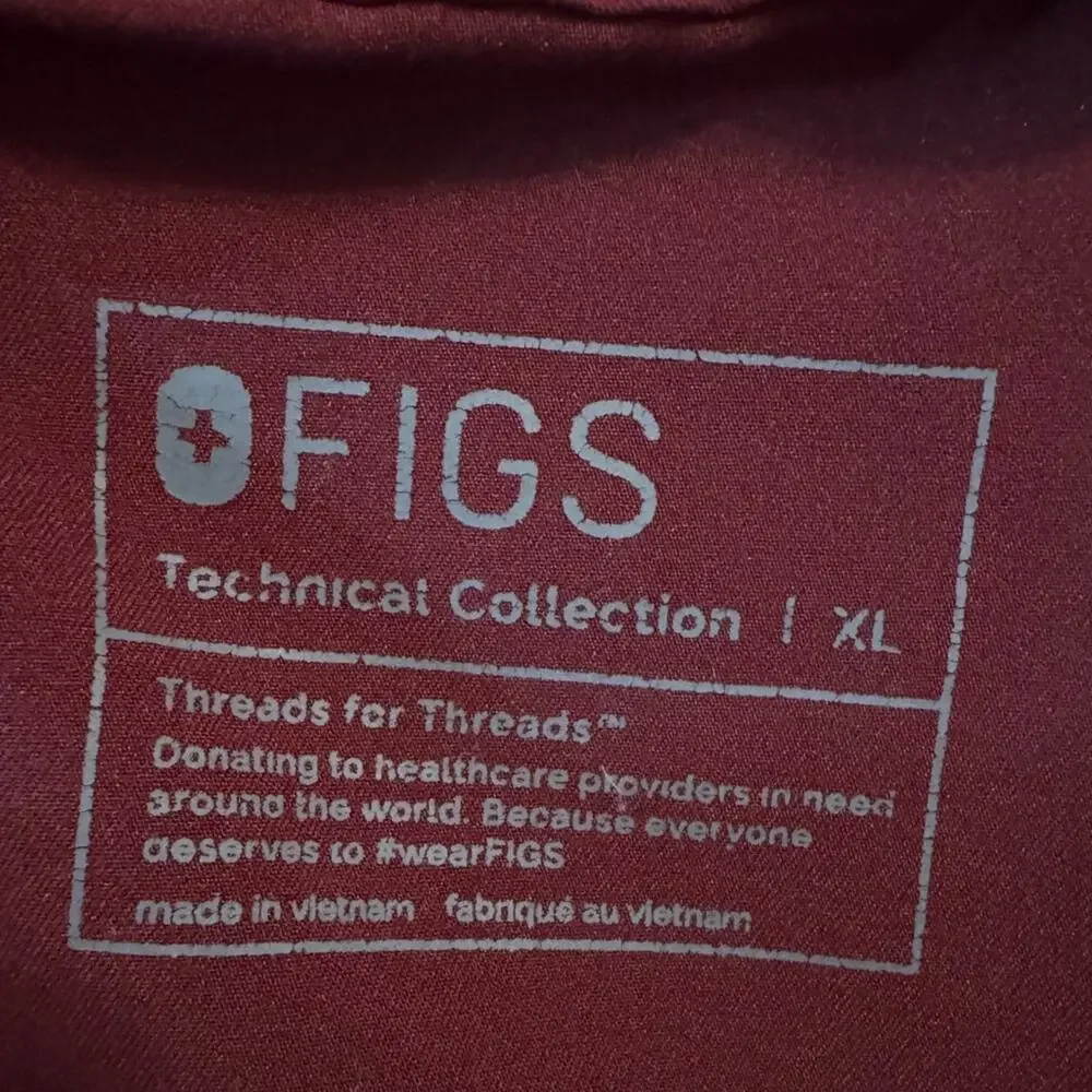 FIGS Men's Pisco Basic Drawstring Scrub Pants In Burgundy‎ Maroon Size XL Doctor